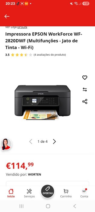 Impressora Epson Workforce WF 2820