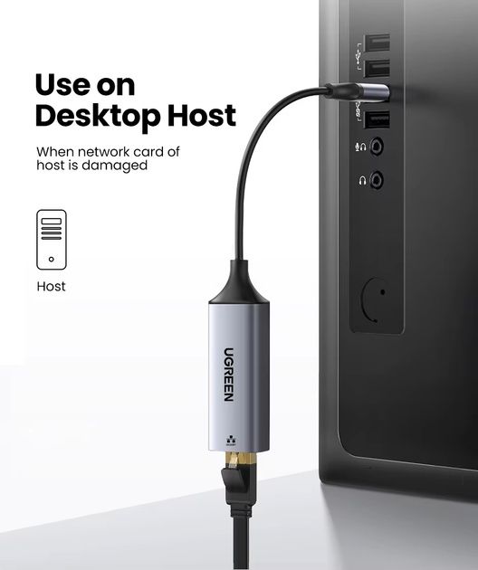 Мережевий адаптер UGREEN CM199 USB-C Gigabit Ethernet Adapter RJ45 1000mb/s