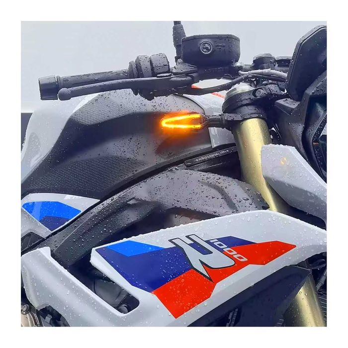 Par de Piscas LED para motos BMW - luz âmbar fumada