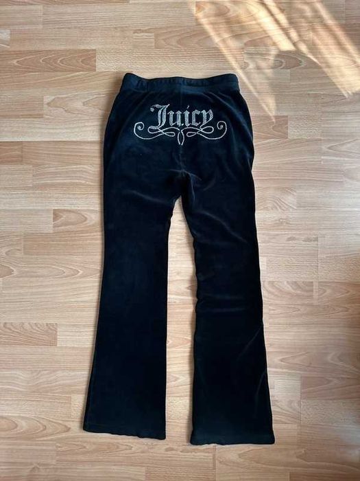 Spodnie Juicy Couture Vintage Y2K Welurowe Dzwony - szerokie nogawki