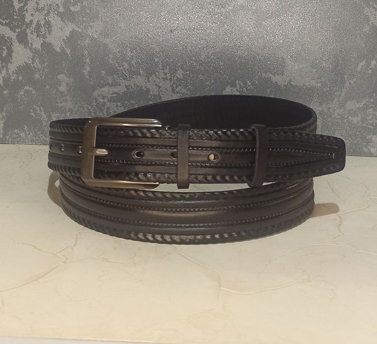 Мужской  ремень  кожаный  удлиненный чоловічий ремінь-пояс батал