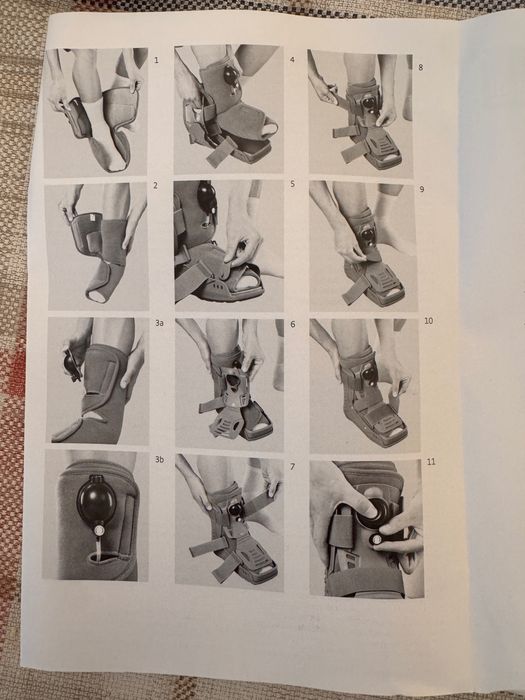 Ортез фиксирующий на ногу.  С подкачкой  3 вида  ( 42,43,44)