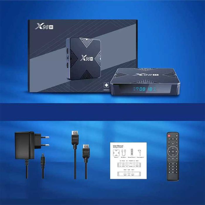 Смарт ТВ приставка X98H WIFI6 4/32 Гб Smart TV Box Android 12 1 379