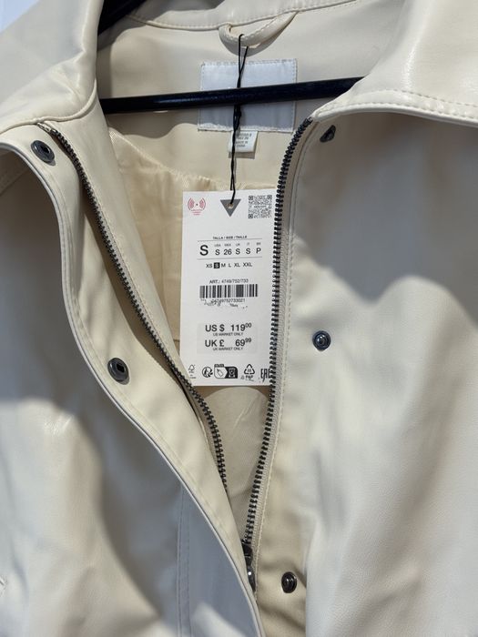 ZARA NEW Куртка-бомбер зі штучної шкіри