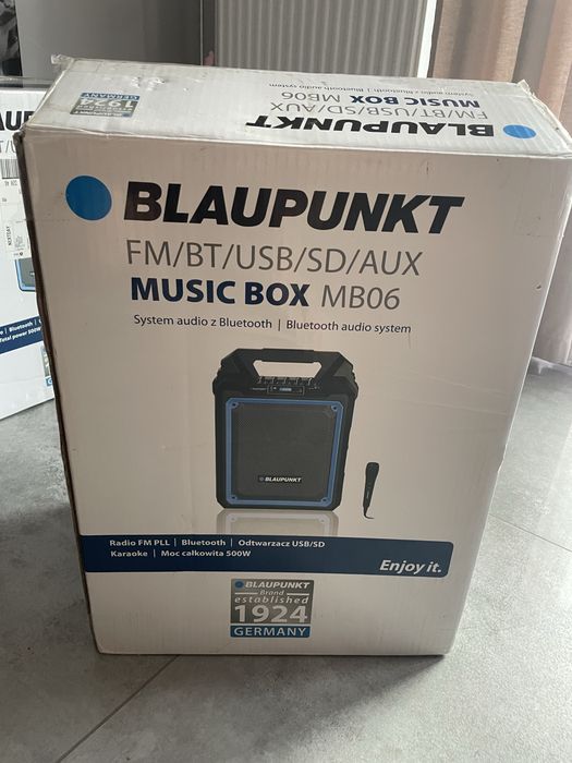 BLAUPUNKT music box MB06 – 500W  Bluetooth  USB  SD  AUX  FM  KARAOKE