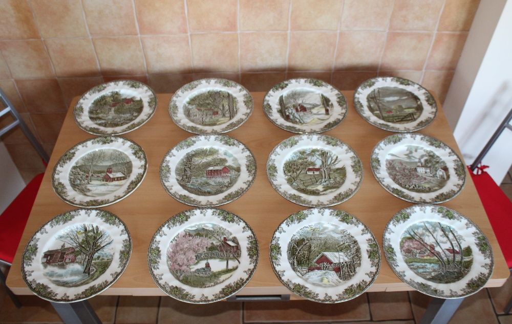Conjunto 12 pratos em porcelana Johson Bros (NOVOS)