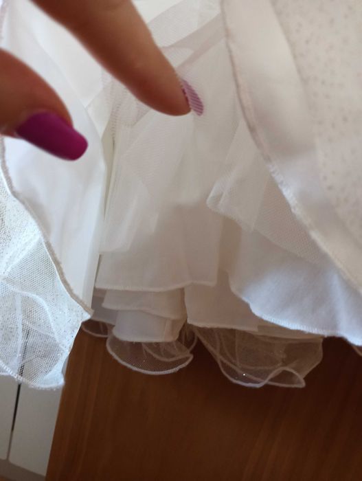 Vestido batizado beje