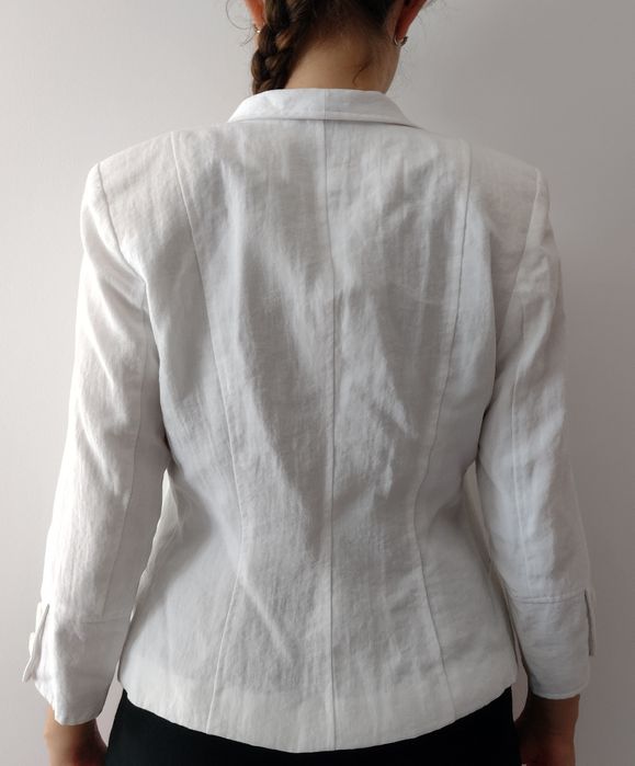 Biały żakiet damski, rozmiar 38