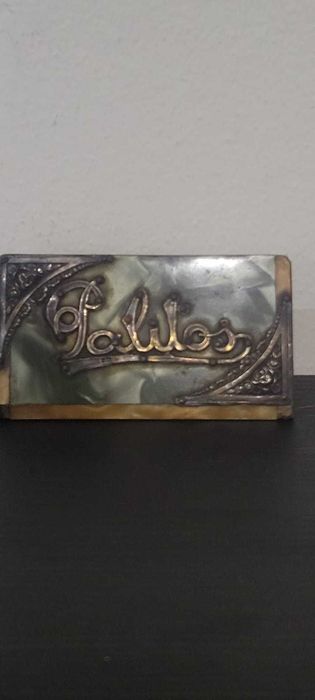 Paliteiro Vintage em Celulóide Verde Perolada – Peça de Coleção/Retro