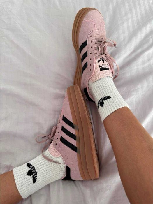 Кросівки Adidas Gazelle Bold Platform Light Pink/Black premium