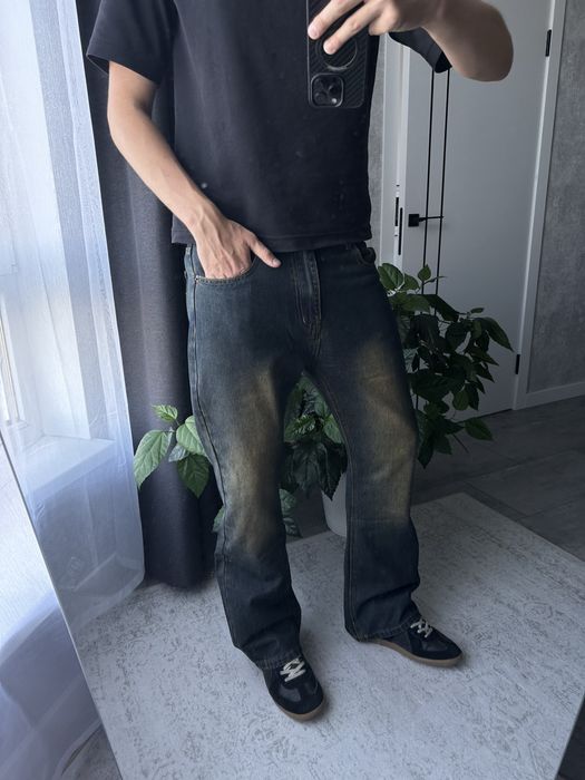 Flared Dark blue Bootcut Jeans Джинси Фларед Кльош Клеш Сині Широкі Baggy Y2k Sk8 Archive Opium Racer Jaded London Balenci Джинсы Буткат Синие Опиум