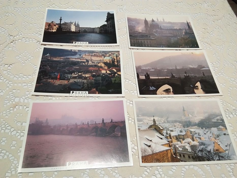 Widokówki z Pragi. 6 sztuk.