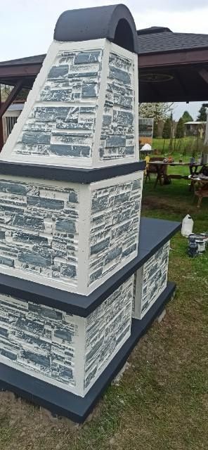 WYPRZEDAŻ Duży grill grillo-wędzarnia Kominek betonowy zbrojony