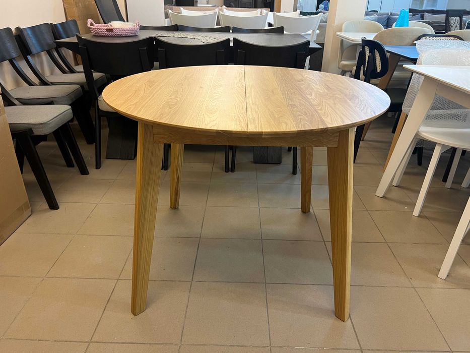 Стіл Соренто Д100+40 кухонний круглий розкладний дубовий на кухню дуб