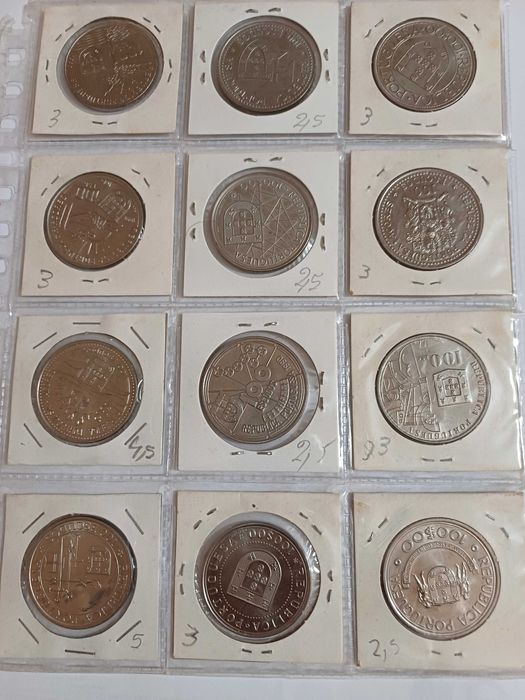 MOEDAS COMEMORATIVAS as 19 de 100$00 de 1985 até 1995 Cupro-Niquel