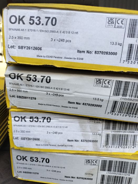 Сварочные электроды ESAB ОК 53.70 ф3,2 и 2.5мм (Оптом)