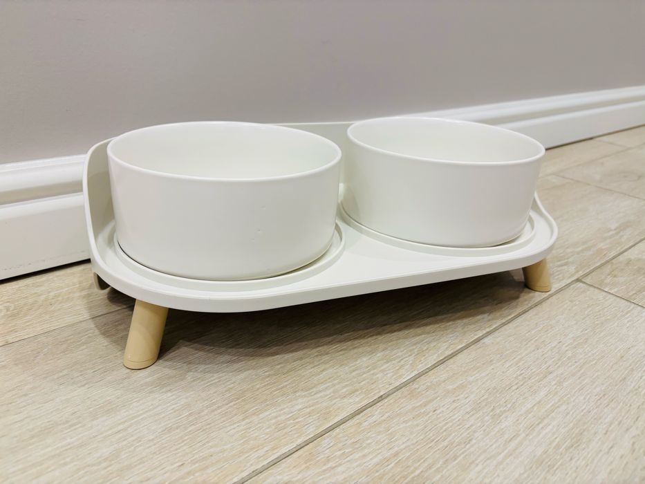 Миска керамічна подвійна, миски для котів собак