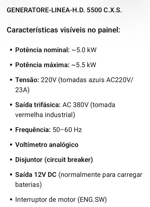 Gerador a gasolina portátil