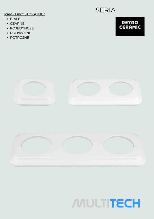 RETRO przełącznik podwójny BIAŁY Ceramiczny LOFT PRL