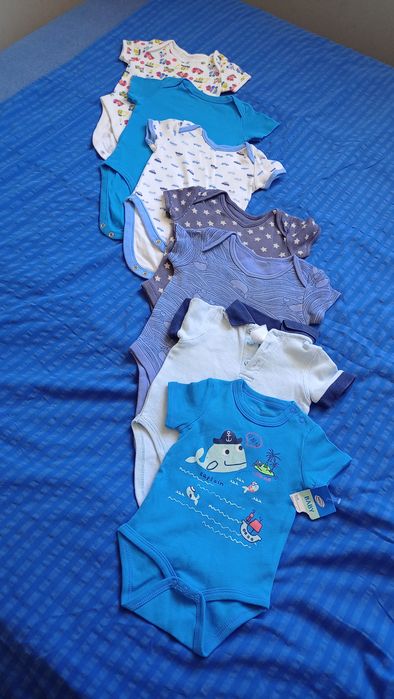 Ubranka zestaw 68 body spodnie pajace bluzy