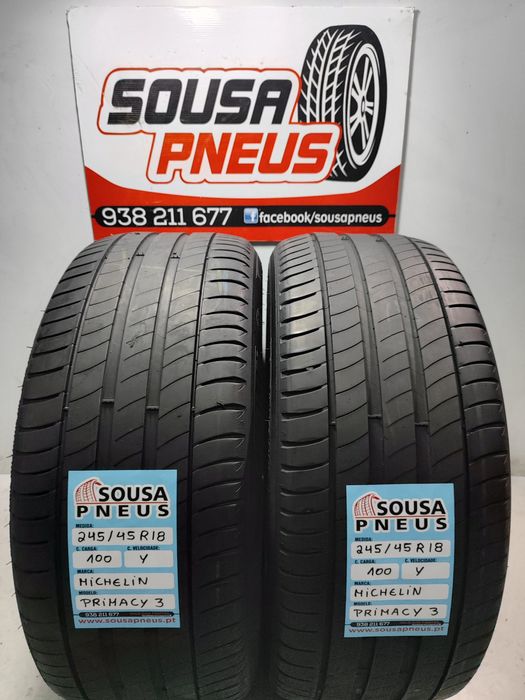 2 pneus semi novos Michelin 245-45r18 Oferta dos Portes 140 Euros