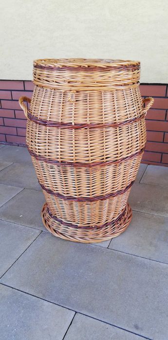 koszyk wiklinowy na bieliznę zabawki rattanowy pranie ubrania pojemnik