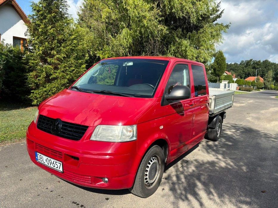 Volkswagen Transporter T5 2.5 TDI 130 KM Doka 5-Osobowy  Brygadówka Skrzyniowy Webasto