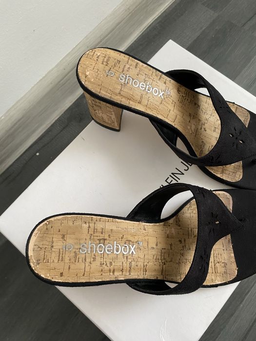 Shoebox 38 buty klapki na słupku japonki ażurowe