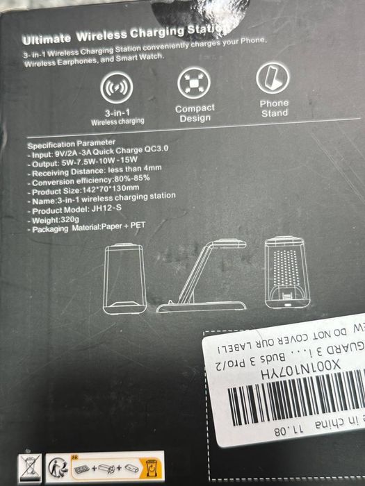 Бездротова зарядна станція для телефонів, наушників та годиника