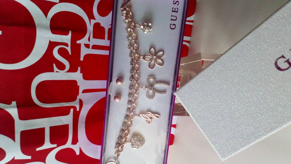 Bransoletka+kolczyki Guess-Oryginalny
