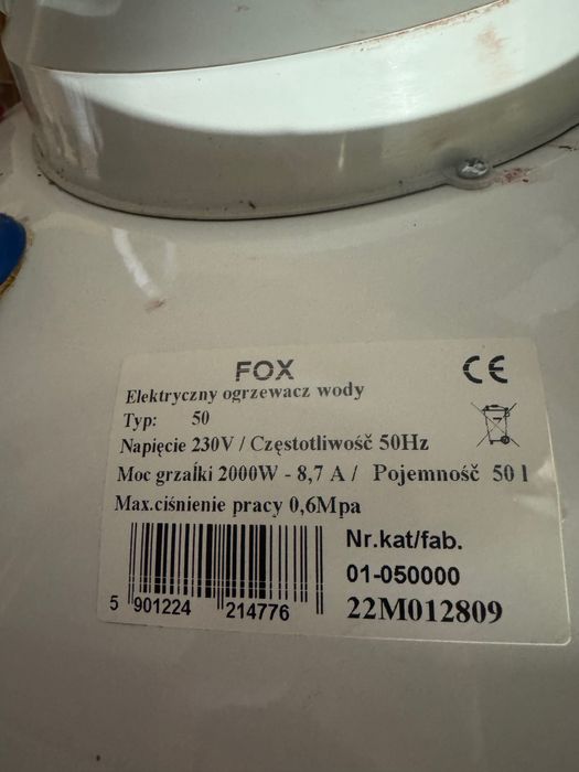 Bojler Elektryczny firmy fox