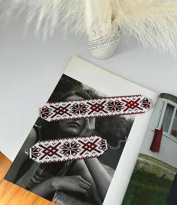 Чокер з бахромою Набір з бісеру гердан чокер браслет з чеського бісе