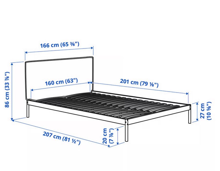 Cama em estrutura metálica