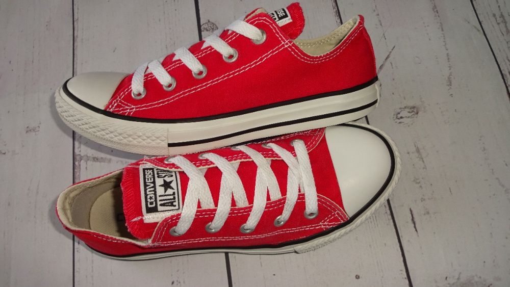 CONVERSE conversy CZERWONE NISKIE  r.34 wkł.21cm  SUPER STAN cudne