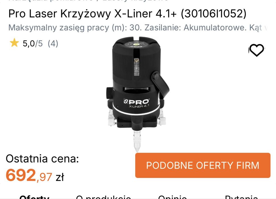 Laser katowy firmy Pro