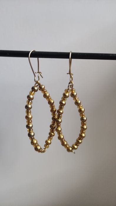 Kolczyki handmade łezki w złotym kolorze