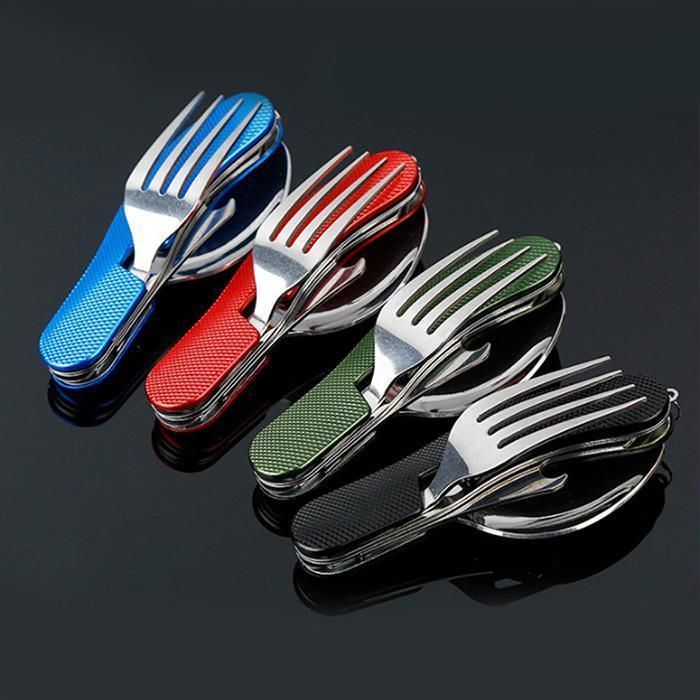 Туристический набор скадной (мультитул) 6 в 1 (ложка, вилка, нож, откр