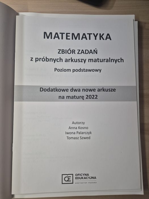 Matematyka zbiór zadań z próbnych arkuszy poziom podstawowy