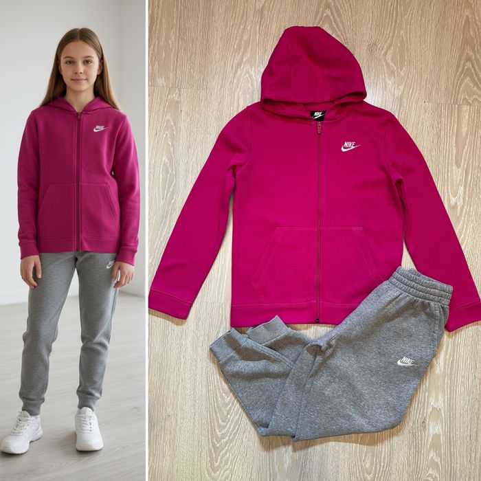 ‼️ спортивний костюм Nike 147 158 11 12 13 р фліс оригінал дівчачий