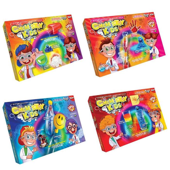 Наборы для проведения опытов CHEMISTRY KIDS №1-4 (укр)
