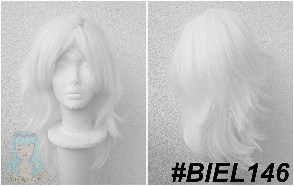 Biała długa peruka z grzywką cieniowana biały długi cosplay wig