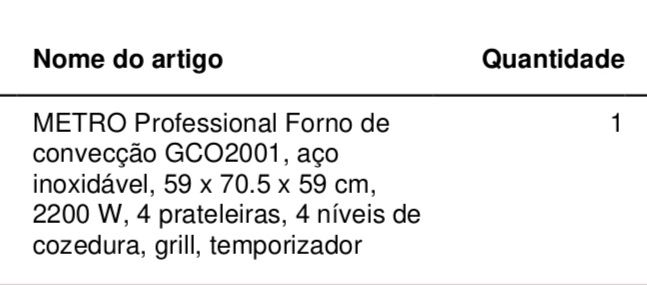 Forno professional de convecção