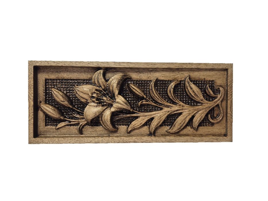Lilia dekoracja ścienna z drewna dębowego 13,5 x 34 cm