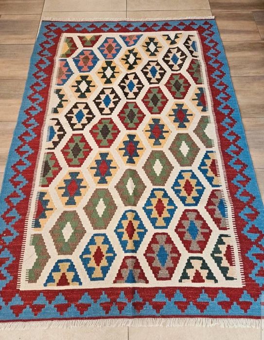 Skandynawski dywan wełniany 120x180 tkany kilim