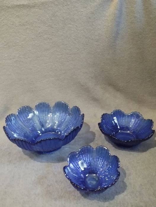 Набір піалок синє скло.