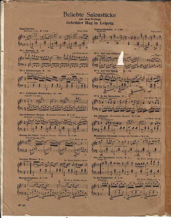 PIANO: Partitura Antiga 1895 - Óscar da Silva - Scherzo à la Valse (Mau Estado).  Carimbo Sasseti.