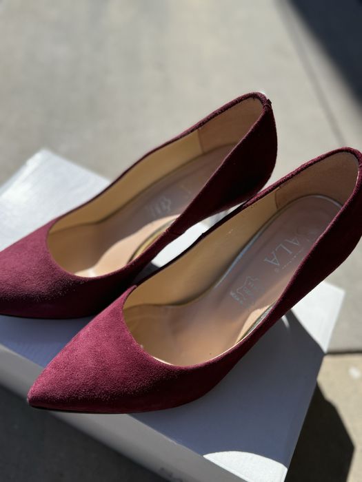 Sala buty szpilki skóra zamsz bordo 37 nowe