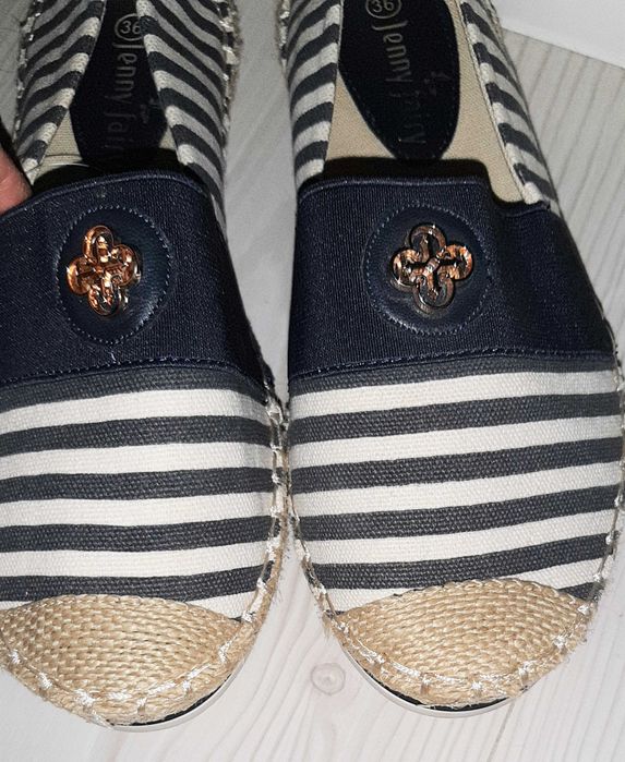 Espadryle marine żeglarskie złote logo r.36