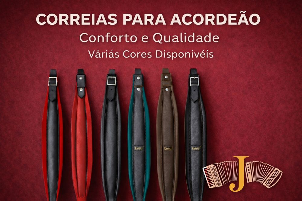 Correias para Acordeão e Concertina Acolchoadas – Par Novo