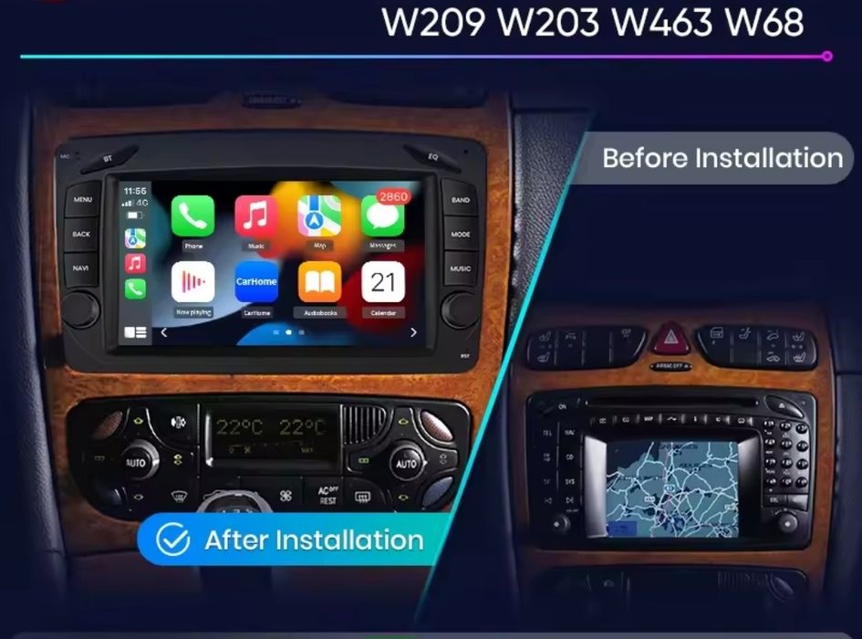 Rádio Android gps Bluetooth Mercedes Benz w203 w209 w210 clk 208 slk
